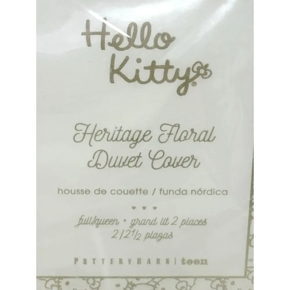 Pottery Barn Hello Kitty Heritage Floral Duvet Cover Full Queen NWT Pastels